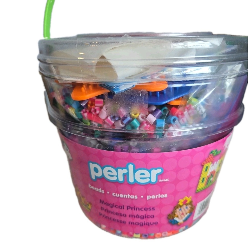 Perler Bead Bucket Large Bead Mania - 8500 Beads & Accessories Plus Extra Beads.